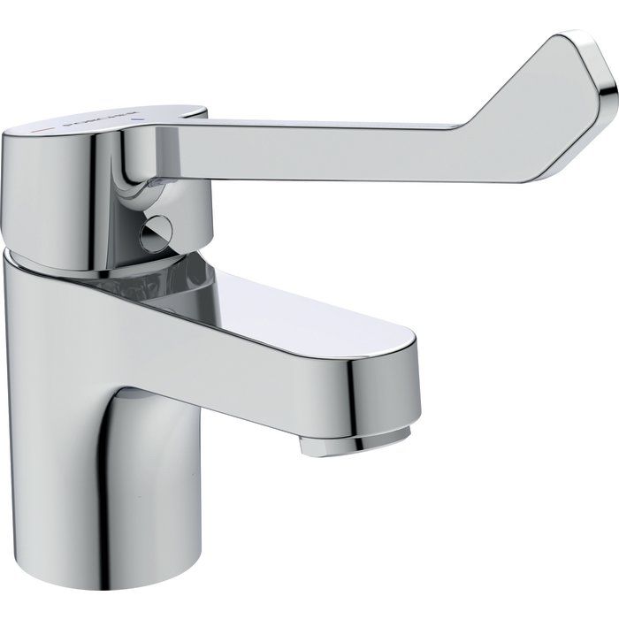 Mitigeur lavabo chromé - Sans contact manuel - bec fixe - 171 x 106 mm - 5 L/min - Olyos Clinic - Delabie