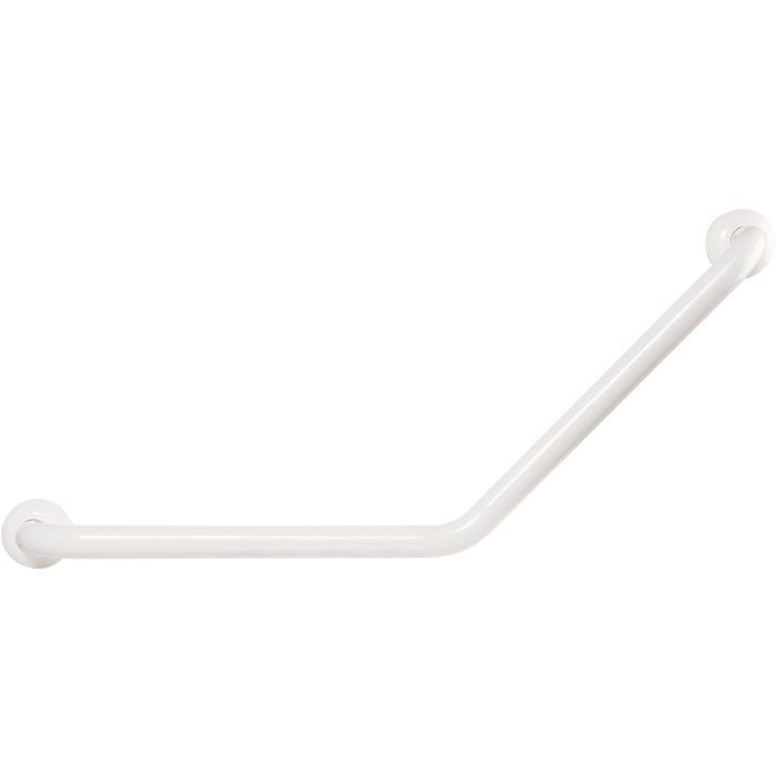 Barre d'appui coudée à 135° - 400 x 400 mm - Ø 30 mm - aluminium époxy blanc - Pellet ASC