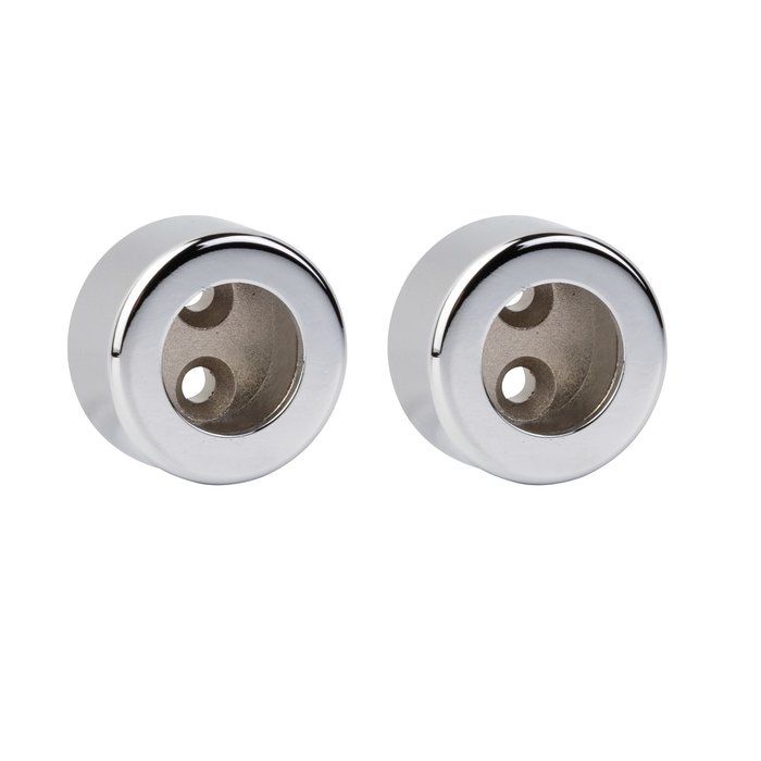 Support de tube de penderie avec enjoliveurr - Ø tube 18 mm - Lot de 2 - Duval