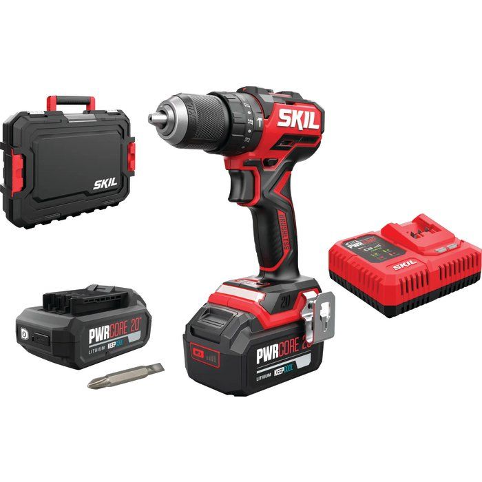 Perceuse-visseuse sans fil Brushless 20V Max - 60 Nm - 2 batteries 4 Ah et chargeur rapide - 3065 HB - SKIL