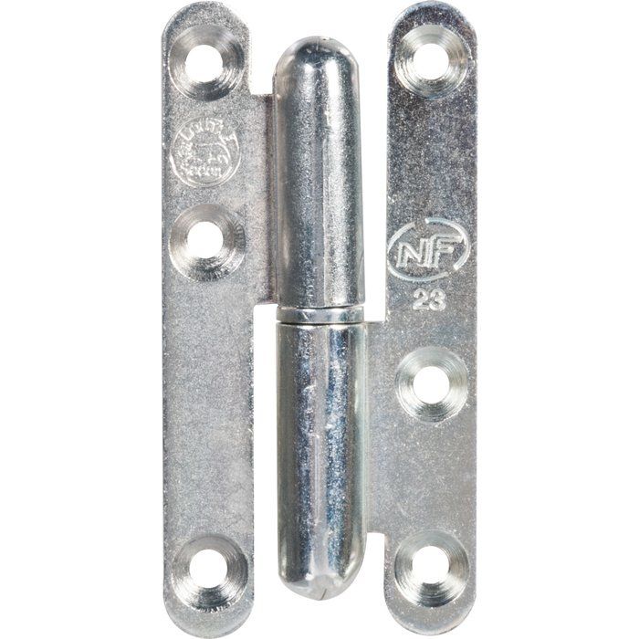 Paumelle bichromatée droite - 95 x 45 mm - Lames à bouts rond - Monin