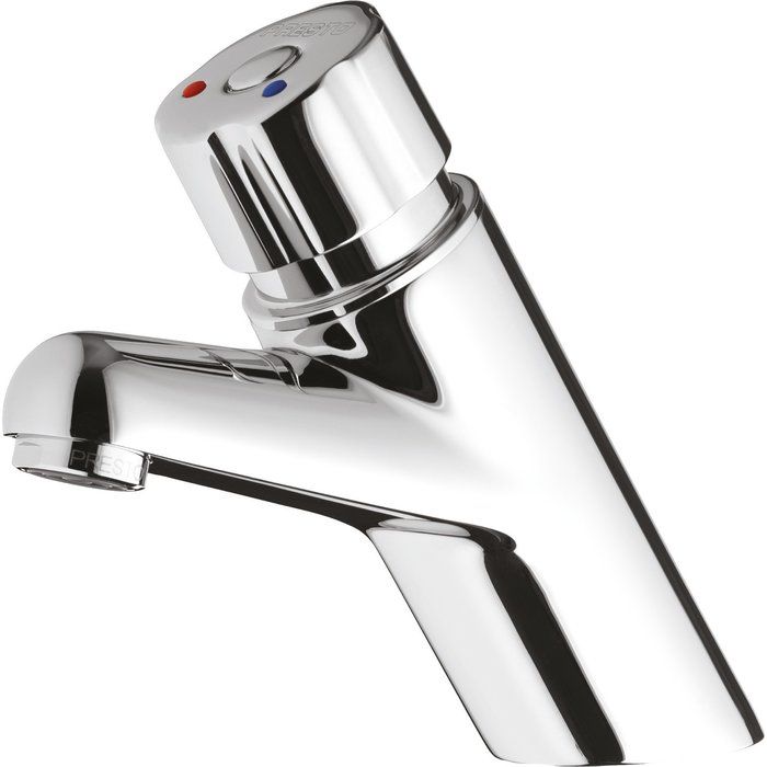 Mitigeur temporisé lavabo - Bouton laiton chromé - Presto 4000 S - Presto