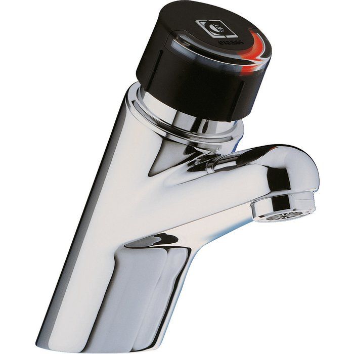 Mitigeur temporisé lavabo - Bouton plastique noir - Presto 4000 S - Presto