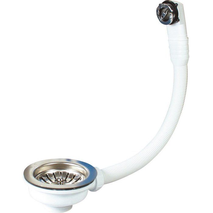 Bonde à panier avec trop plein, plateau chromé ø 114 - Nicoll