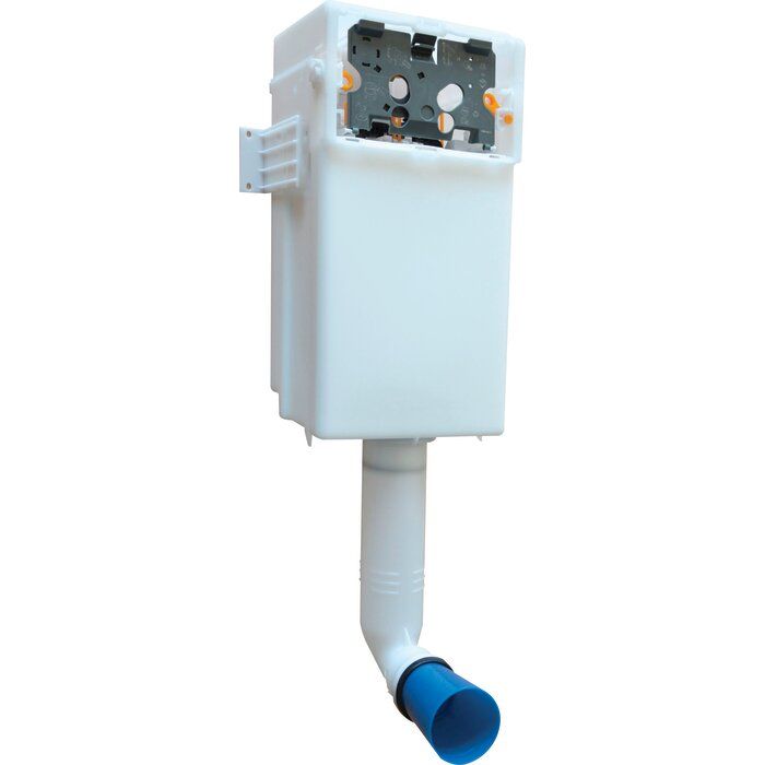 Réservoir WC à encastrer CESANE - Déclenchement pneumatique à distance - Chasse simple débit 6 L - Plastique blanc - Régiplast