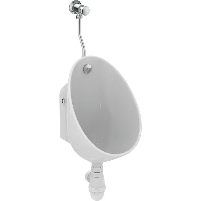 Pack urinoir blanc brillant en angle - Robinet de chasse inclus - 29 x 31,5 x 74,5 cm - Applique - Porcher