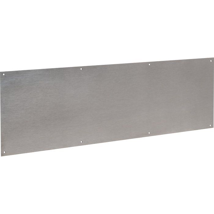 Plinthe de bas de porte Plate Inox satiné - 930x250 percée fraisée - Duval