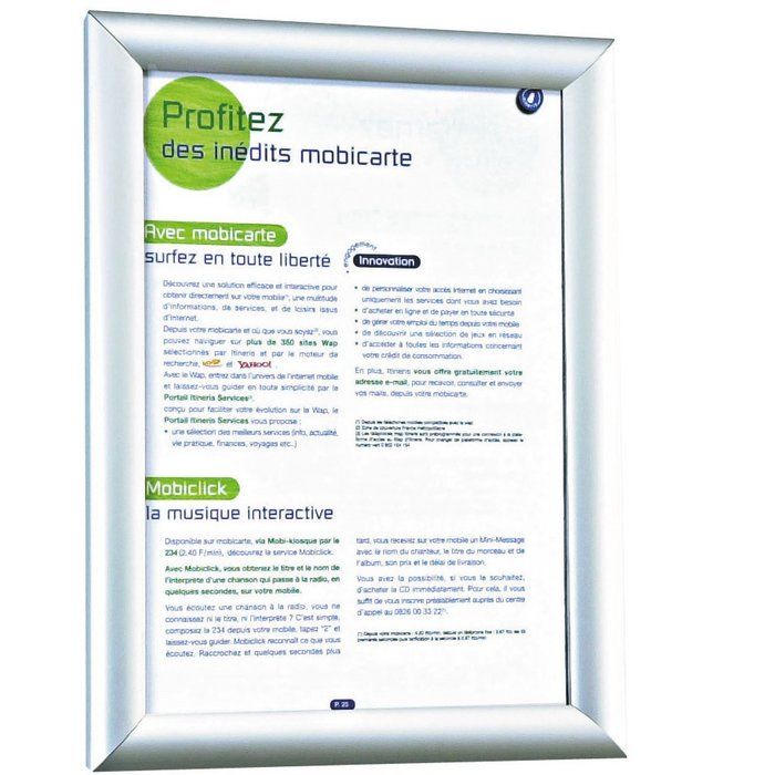 Cadre d'affichage format A4 - Usage intérieur et extérieur - Vendu à l'unité - Quickto