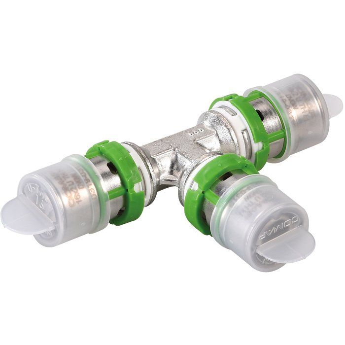 Raccord multicouche égal en T à sertir - Ø 16 mm - Comap