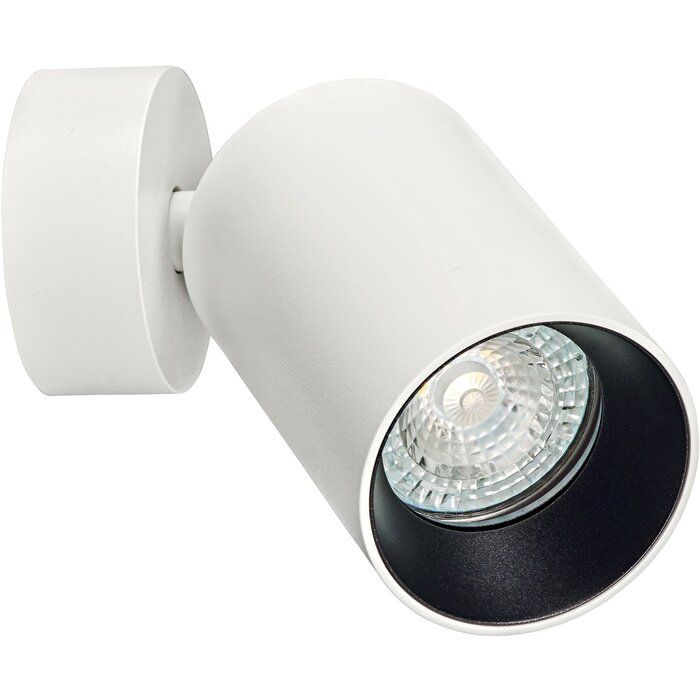 Spot led sur patère ronde blanche - Nolan -  Aric