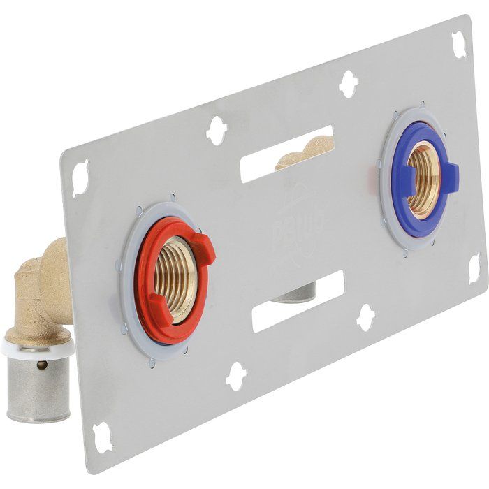 Sortie de cloison Sertifix double à sertir - Pour tube PER Ø 16 mm - F 1/2" - PB Tub