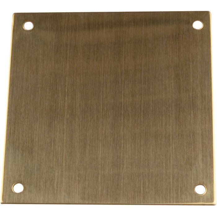 Plaque de propreté laiton - Carrée - 80 x 80 mm - Percée - Duval