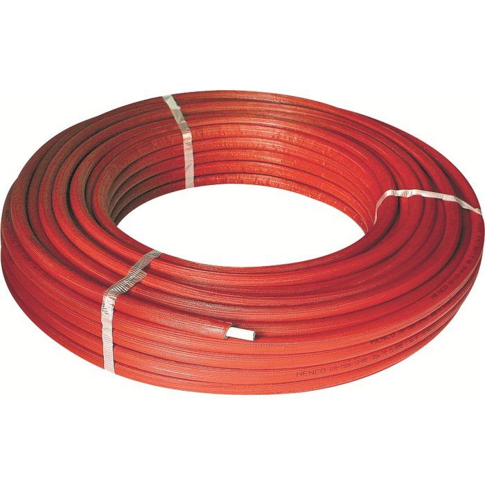 Tube multicouche pré-isolé rouge RIXc - Ø 16 x 2 mm - Couronne de 50 m - Henco