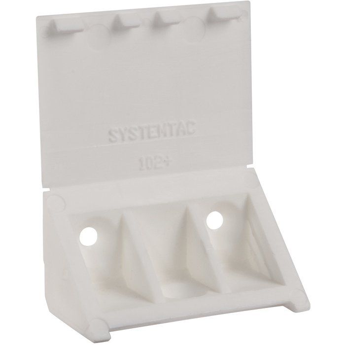 Taquet équerre cache attaché blanc - 3 trous - Prunier