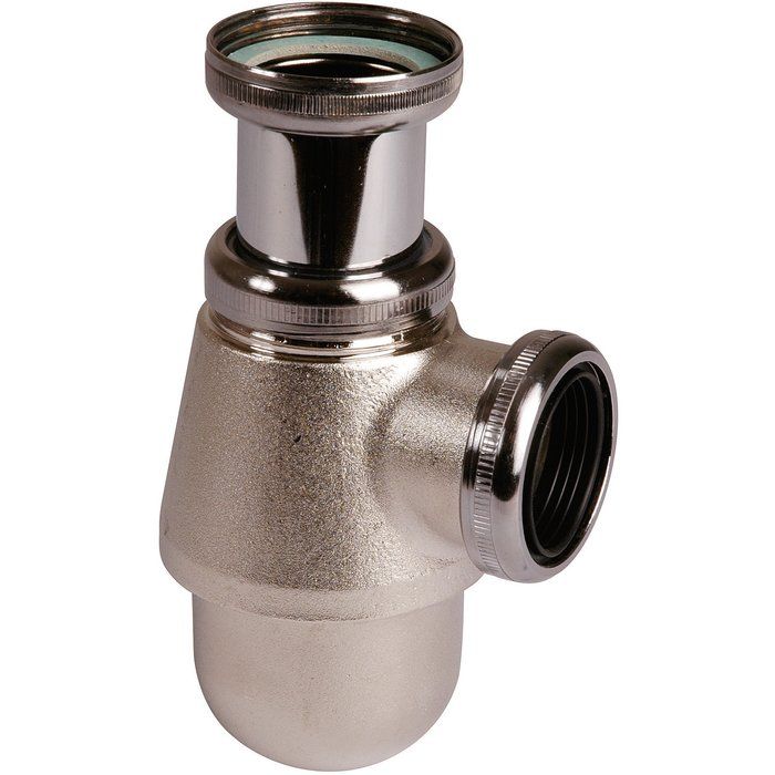 Siphon de lavabo nickelé mat réglable - 1"1/4 - Ø 32 mm - Valentin