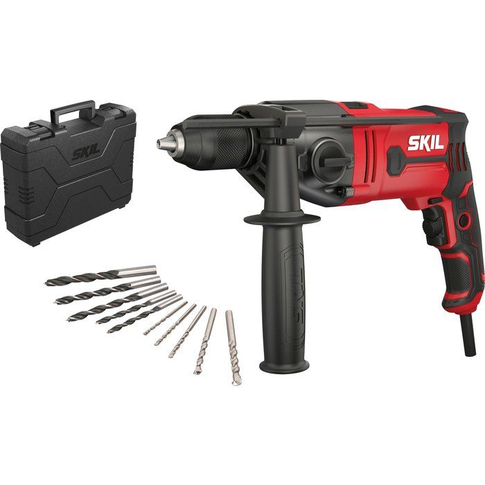 Perceuse à percussion filaire 1050 W - Coffret de rangement et accessoires - 6745 GA - SKIL