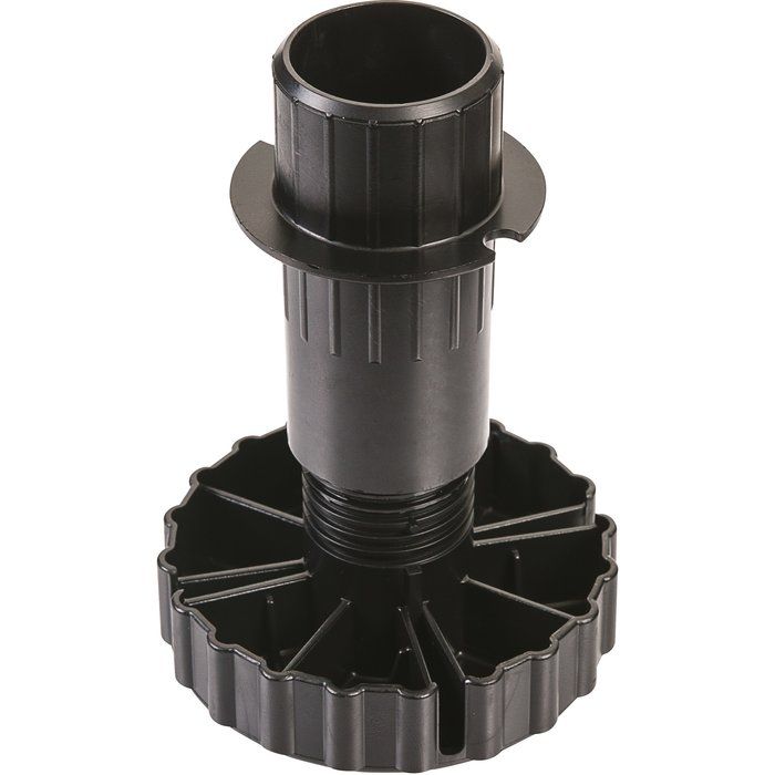 Pied vérin reglable - ABS noir - 69 x 105 mm - Hettich