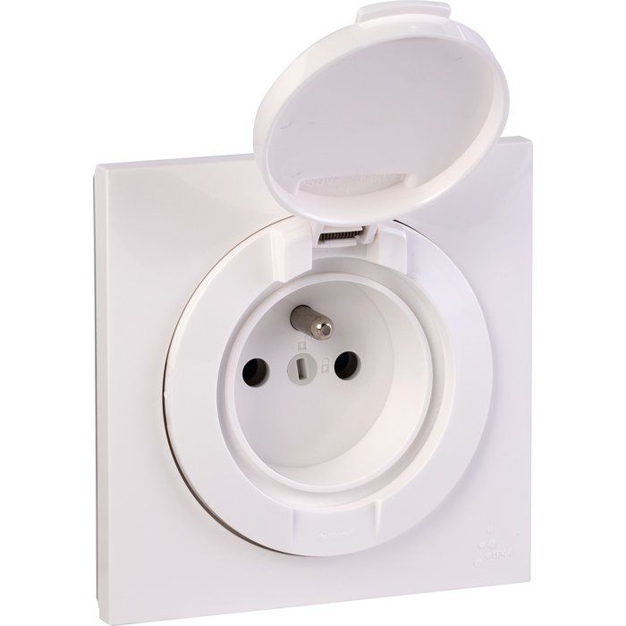 Prise de courant 2P+T à puits blanche complète IP 44 - Dooxie one - Legrand