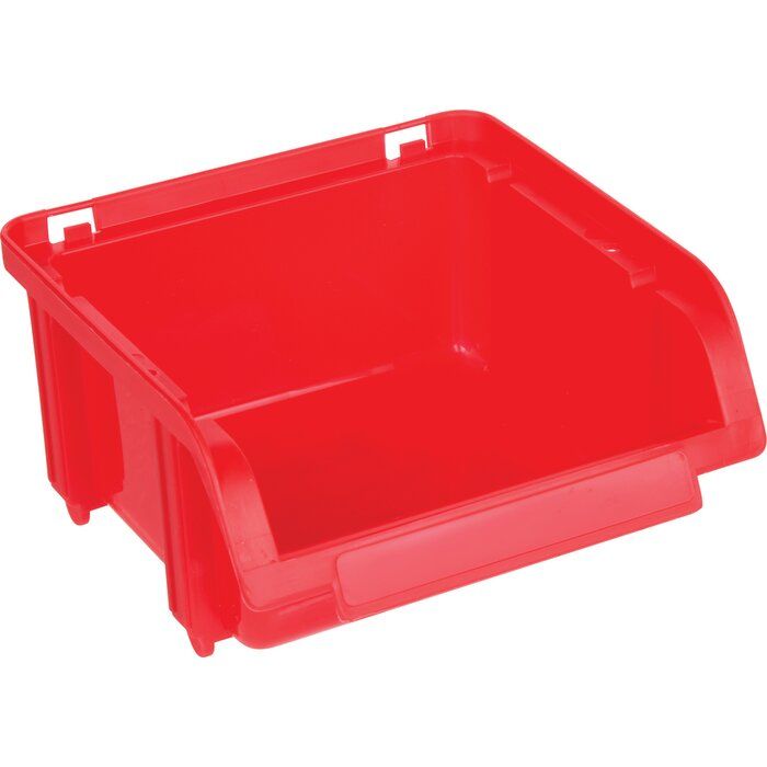 Bac de rangement empilable rouge à bec - 0,25 L - 10 x 10 x 5 cm - Visus Line - TOOD
