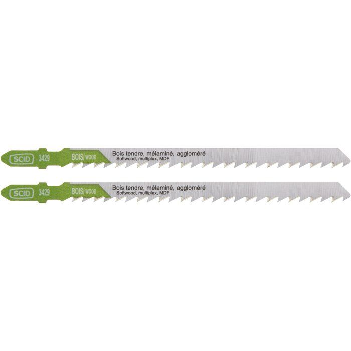Lames scie sauteuse avoyée - Coupe droite pour bois et aggloméré - 110 mm - SCID