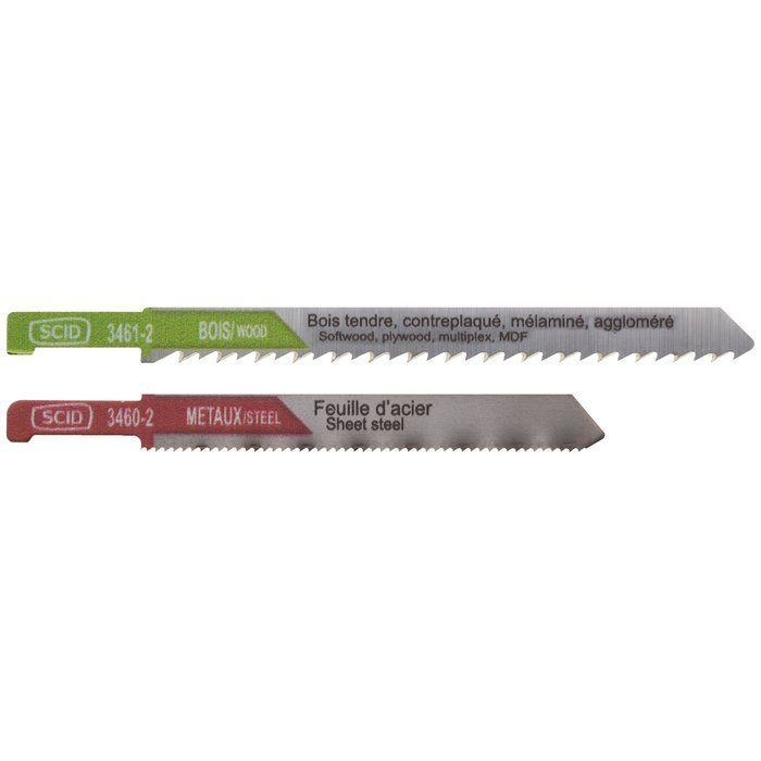 Assortiment 2 lames de scie sauteuse accroche Peugeot - lam ssaut lot 2 pces peugeot - SCID