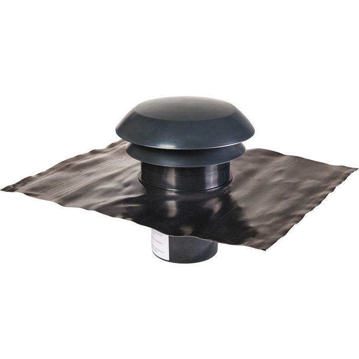 Chapeau de toiture plastique finition ardoise - Ø 125 mm - Pour rejet ou prise d'air - CARA - Anjos