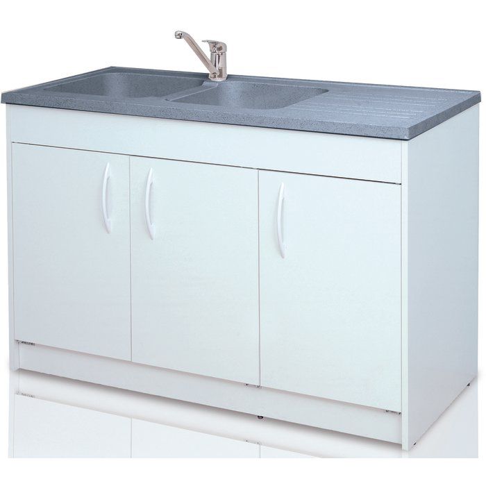 Meuble sous-évier 3 portes seul - Longueur 120 cm - Gente Meuble