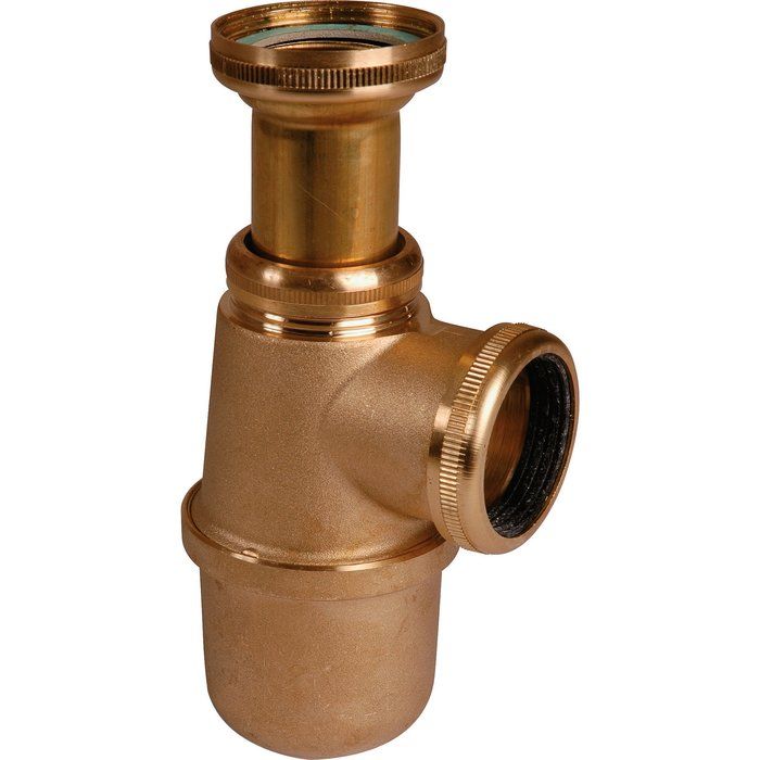 Siphon d'évier à culot laiton brut - 1