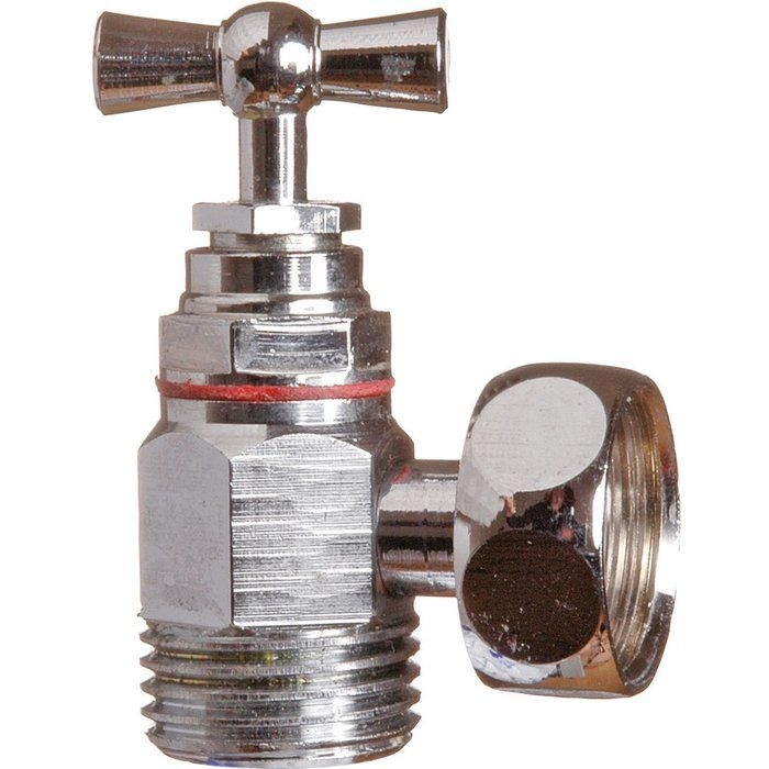 Robinet équerre chromé à potence et presse étoupe - MF 1/2" - Rei Tregi
