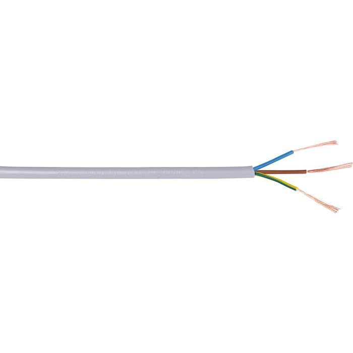 Câble électrique domestique souple - H05 VV-F gris - 3G0,75 mm² - Couronne de 50 m - Lynelec