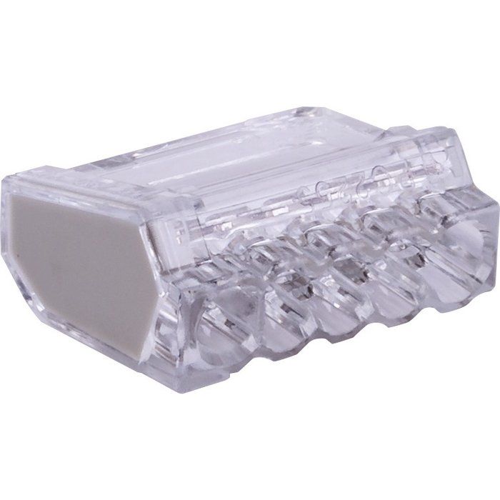 Mini borne de connexion grise - 5 x 2 mm² - Vendu par 80 - SIB