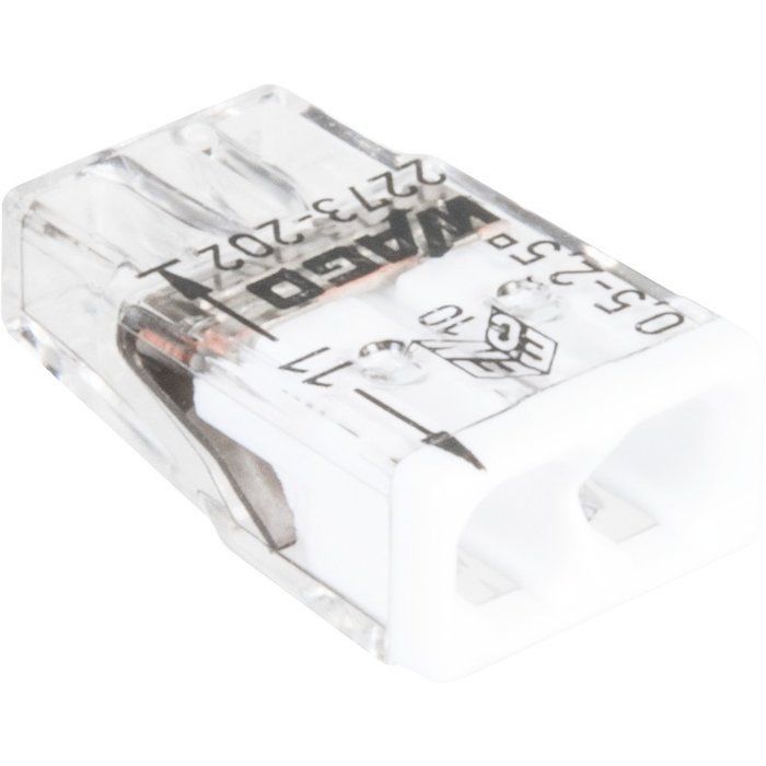 Borne de connexion Wago Série 2273 fil rigide - Transparent - blanc - Wago