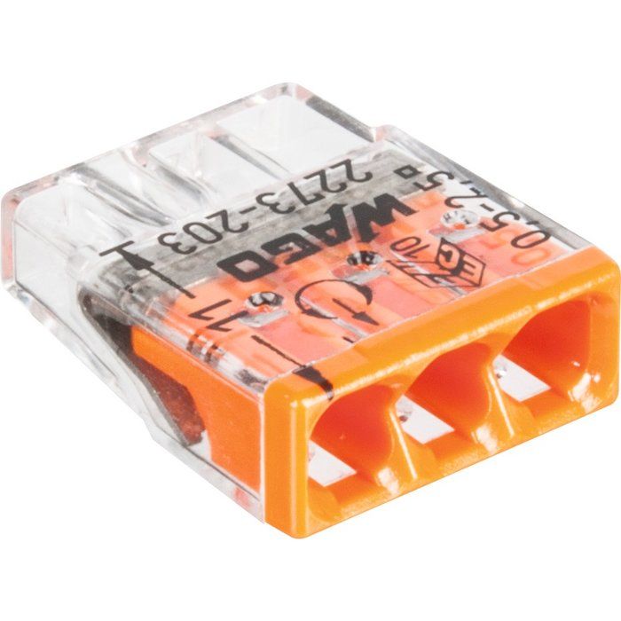Borne de connexion Wago Série 2273 fil rigide - Transparent - orange - Wago
