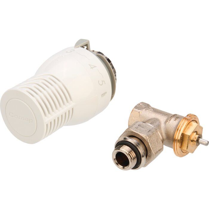 Kit thermostatique de radiateur - Tête et robinet équerre 3/8" - Sensity - Comap
