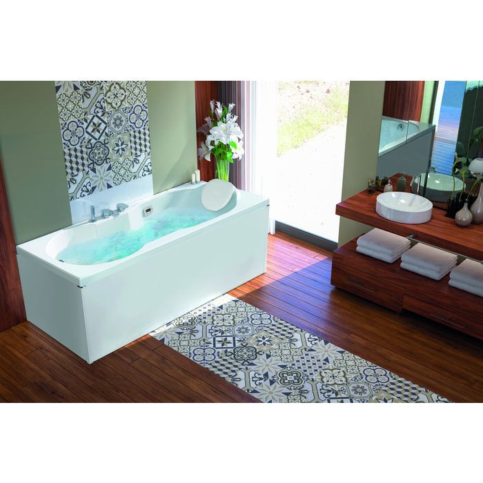 Baignoire balnéo Romanza 180 - Kinedo - Vitalité - tête à droite - Installation en angle