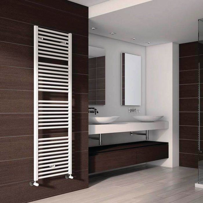 Sèche-serviettes eau chaude blanc - 547 W - 530 x 1118 mm - Raccordement standard - Compatible mixte - Ares - Irsap