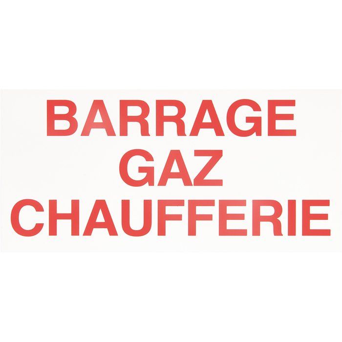 Étiquette plastique rigide rectangulaire - barrage gaz chaufferie - Coditherm