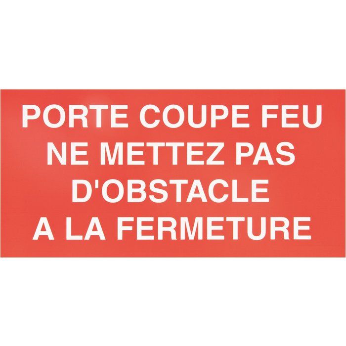 Étiquette plastique rigide rectangulaire - porte coupe feu - Coditherm