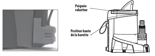 Réglage du mode serpillère de la pompe vide-cave Capvert Switch 550 pour aspiration jusqu'à 1 mm