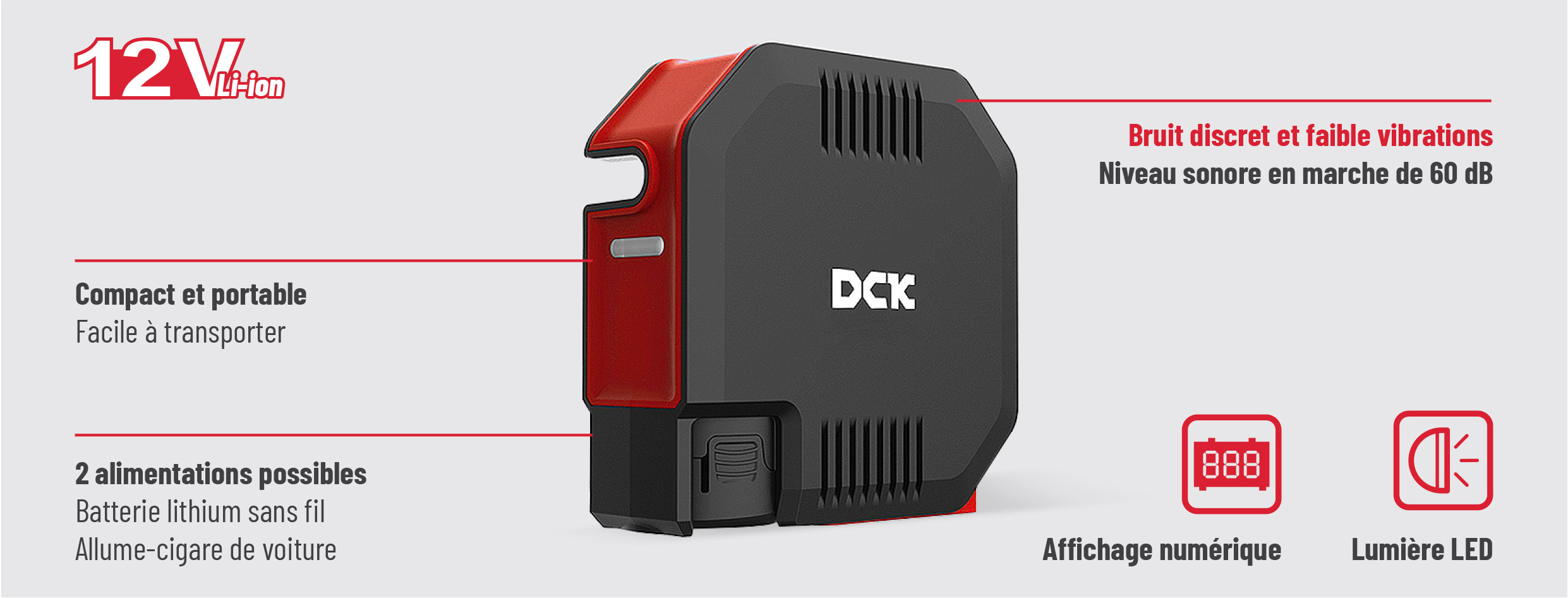 Compresseur à air sans fil DCK KDQE120