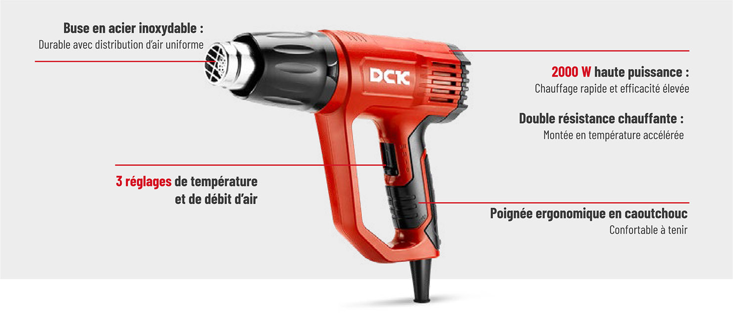 Image d'utilisation de décapeur thermique DCK sur de la peinture
