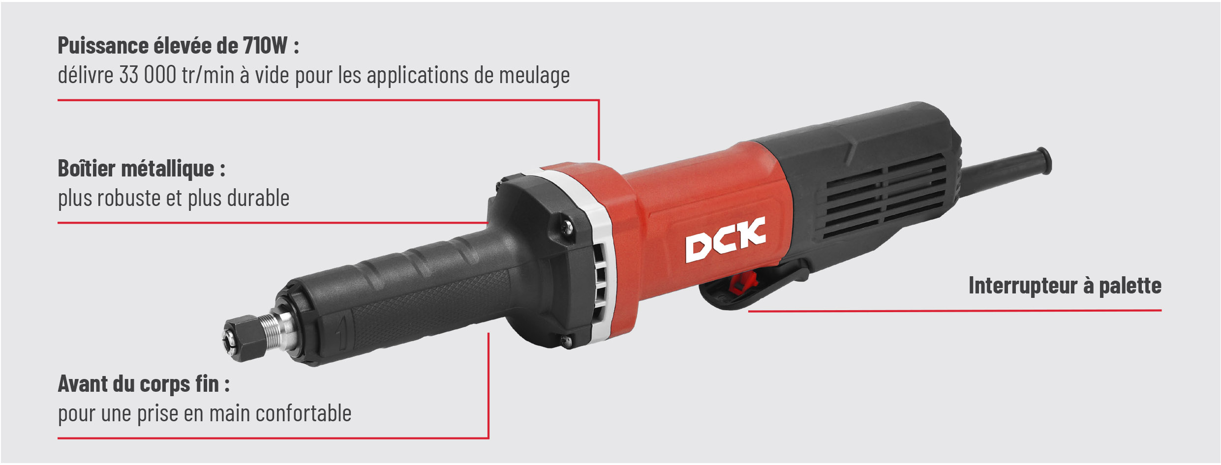 Meuleuse droite filaire DCK KSJ08-25P