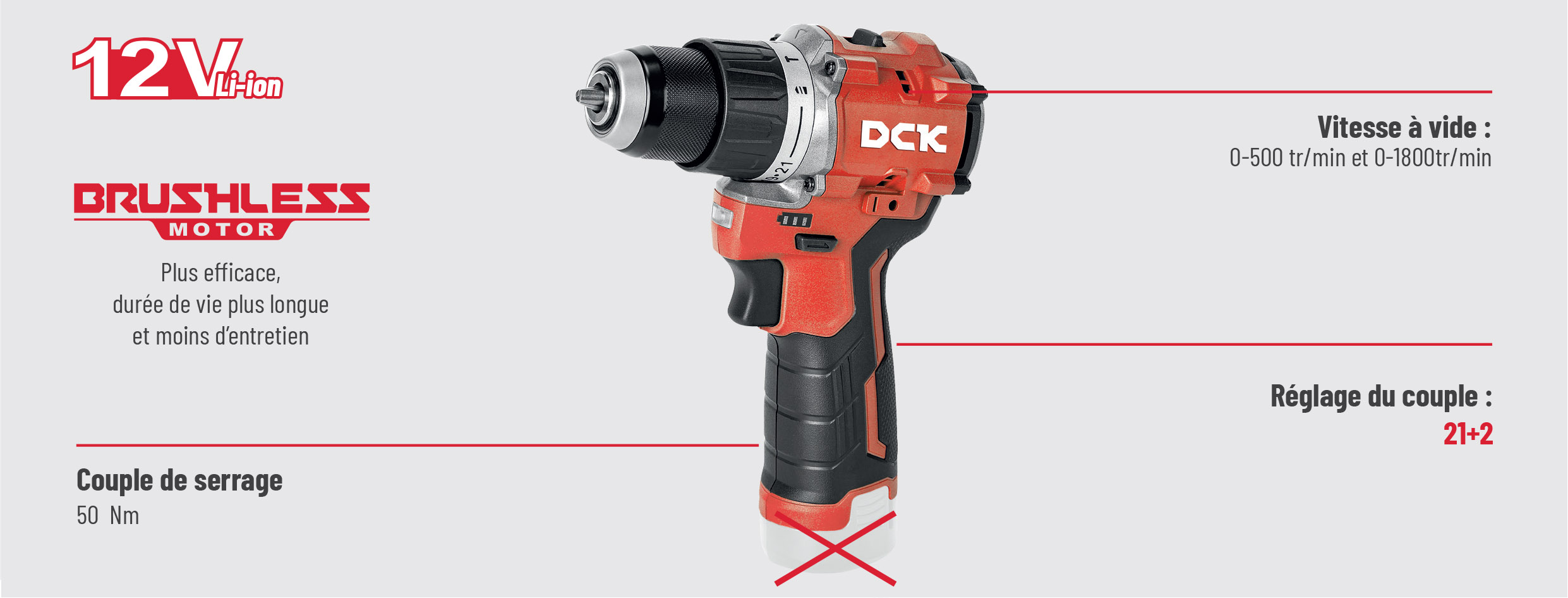 Présentation des principaux avantage de la perceuse 12 V KDJZ1250 (TYPE Z)
