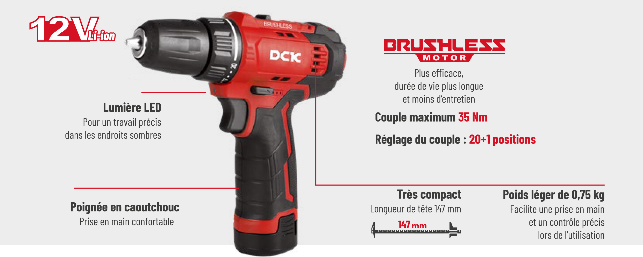 Présentation des principaux avantage de la perceuse 12 V KDJZ23-10
