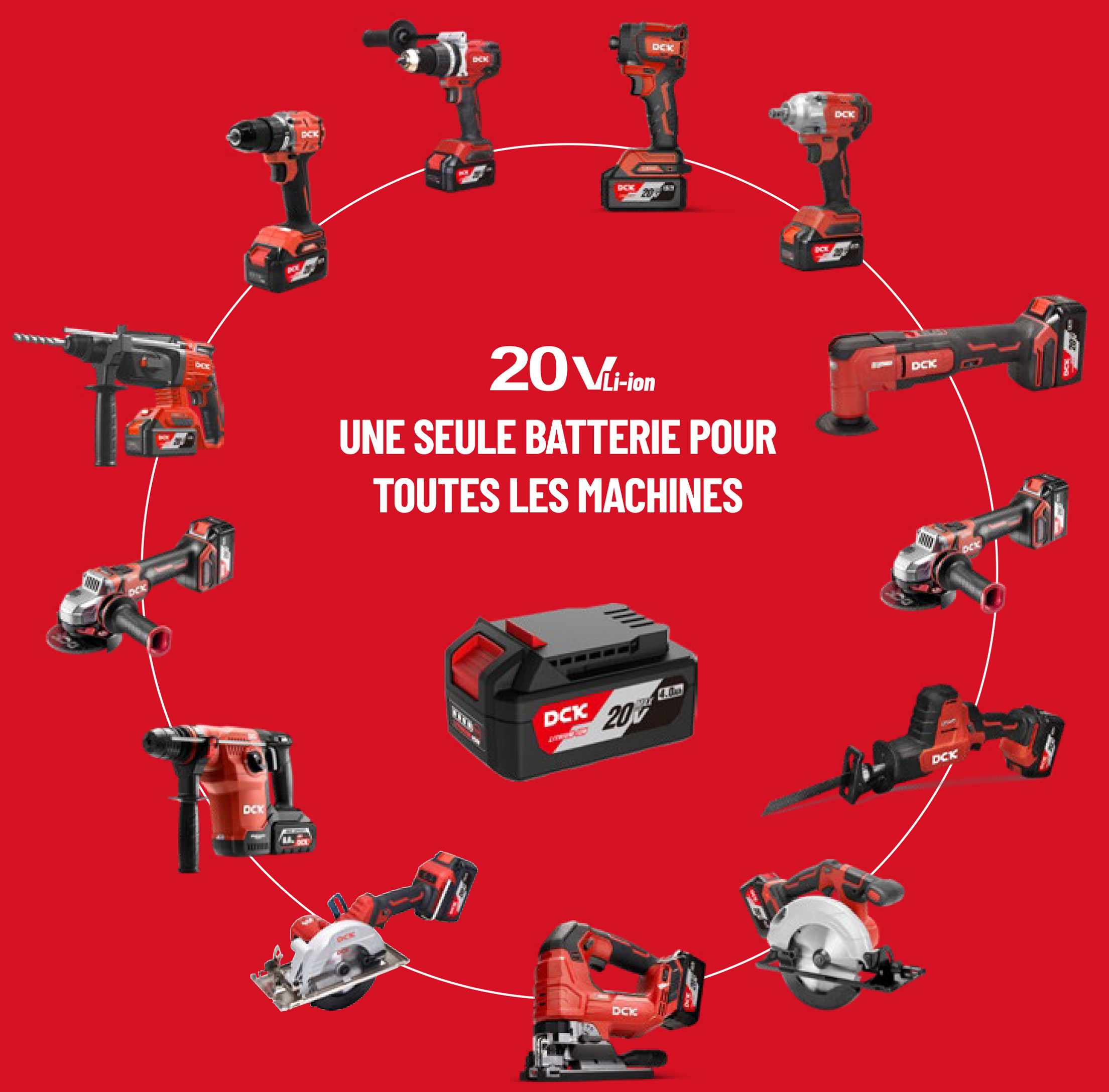 Schéma éclaté batterie 20 V DCK