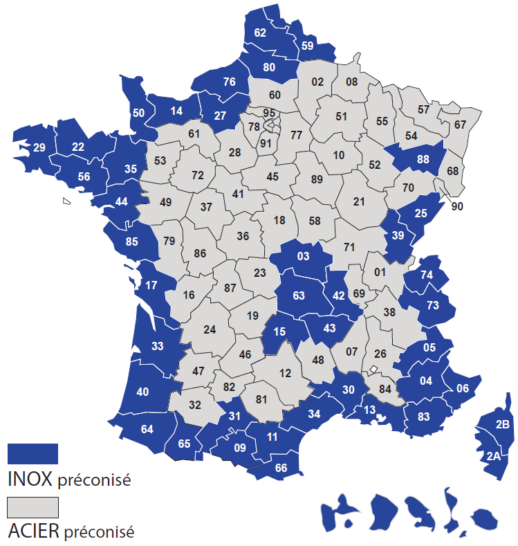 Carte France anti-corosion