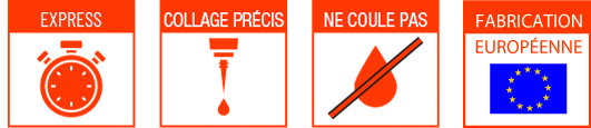 Caractéristiques de la colle cyanoacrylate flexible Instanfix Fixpro
