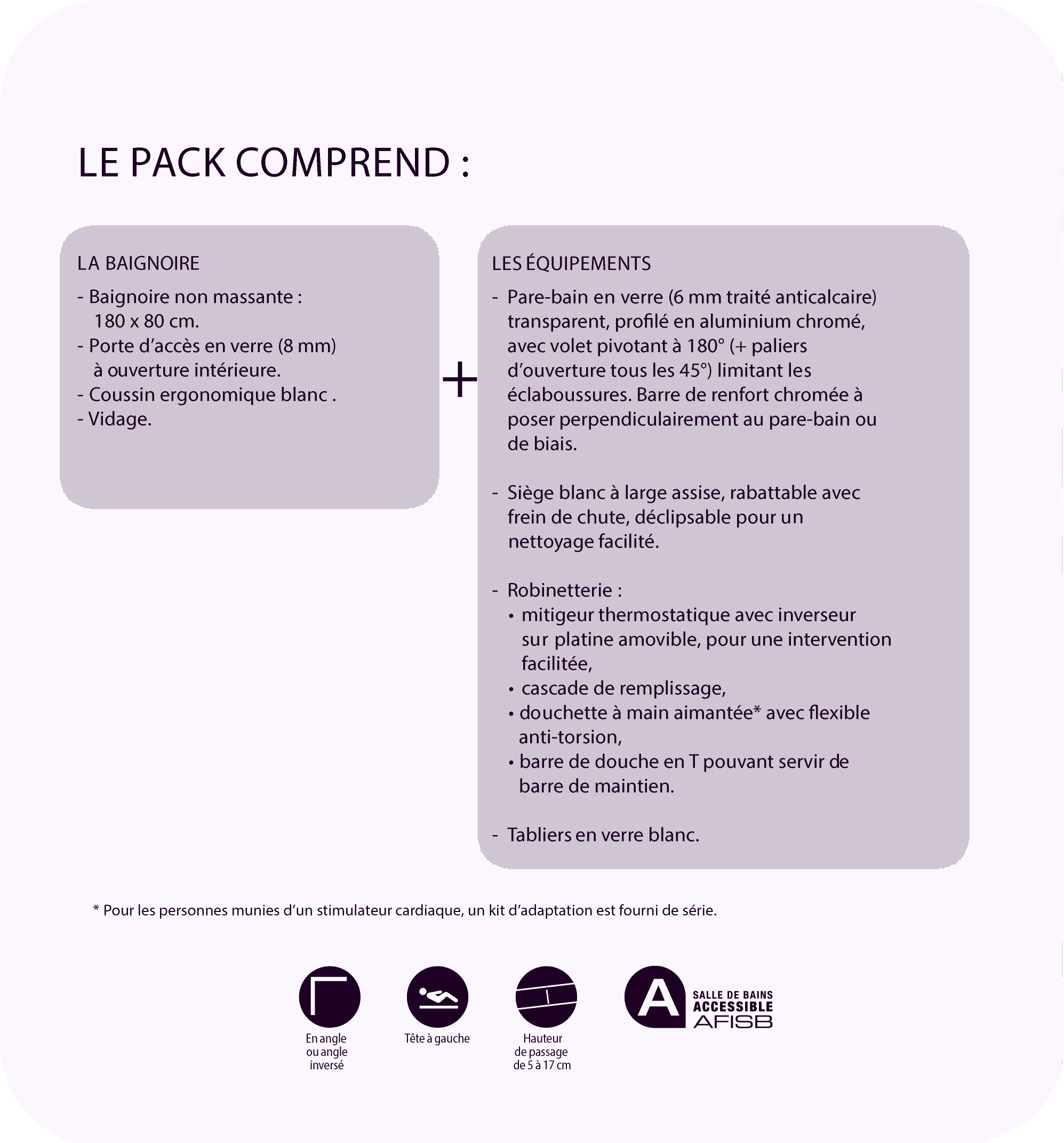 Composition pack Duo sérénité + tête à gauche 180 x 85 cm pose en angle