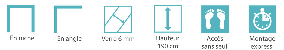 Pictogramme des principaux avantages de la paroi  fixe solo 6 de chez kinedo