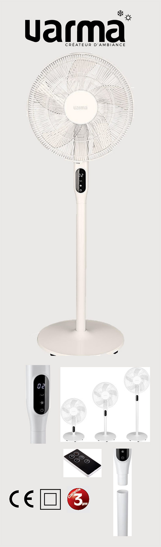 Ventilateur sur pied silencieux Silenzio Varma Ø 40 cm